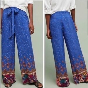 Anthropologie Ett Twa Wide Leg Pants Floral Damask